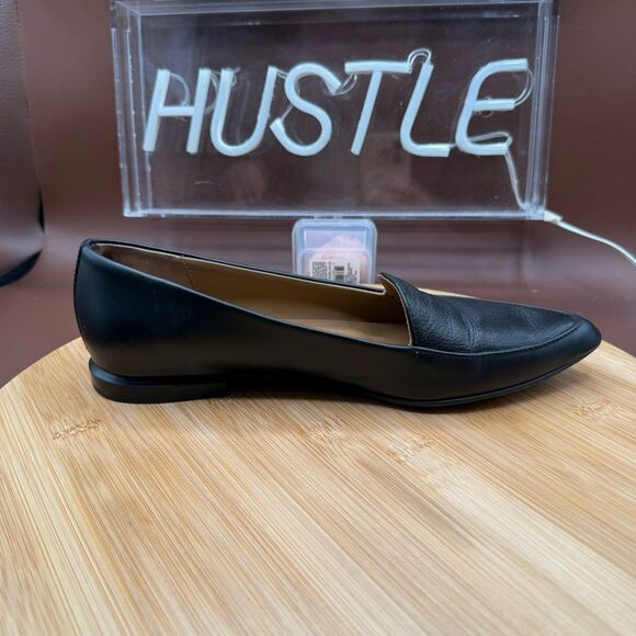 EVERLANE Flat Loafer Pointed Toe Italian Leather Shoes Black US Sz 6 - Picture 7 of 12